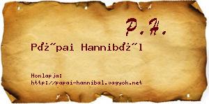 Pápai Hannibál névjegykártya
